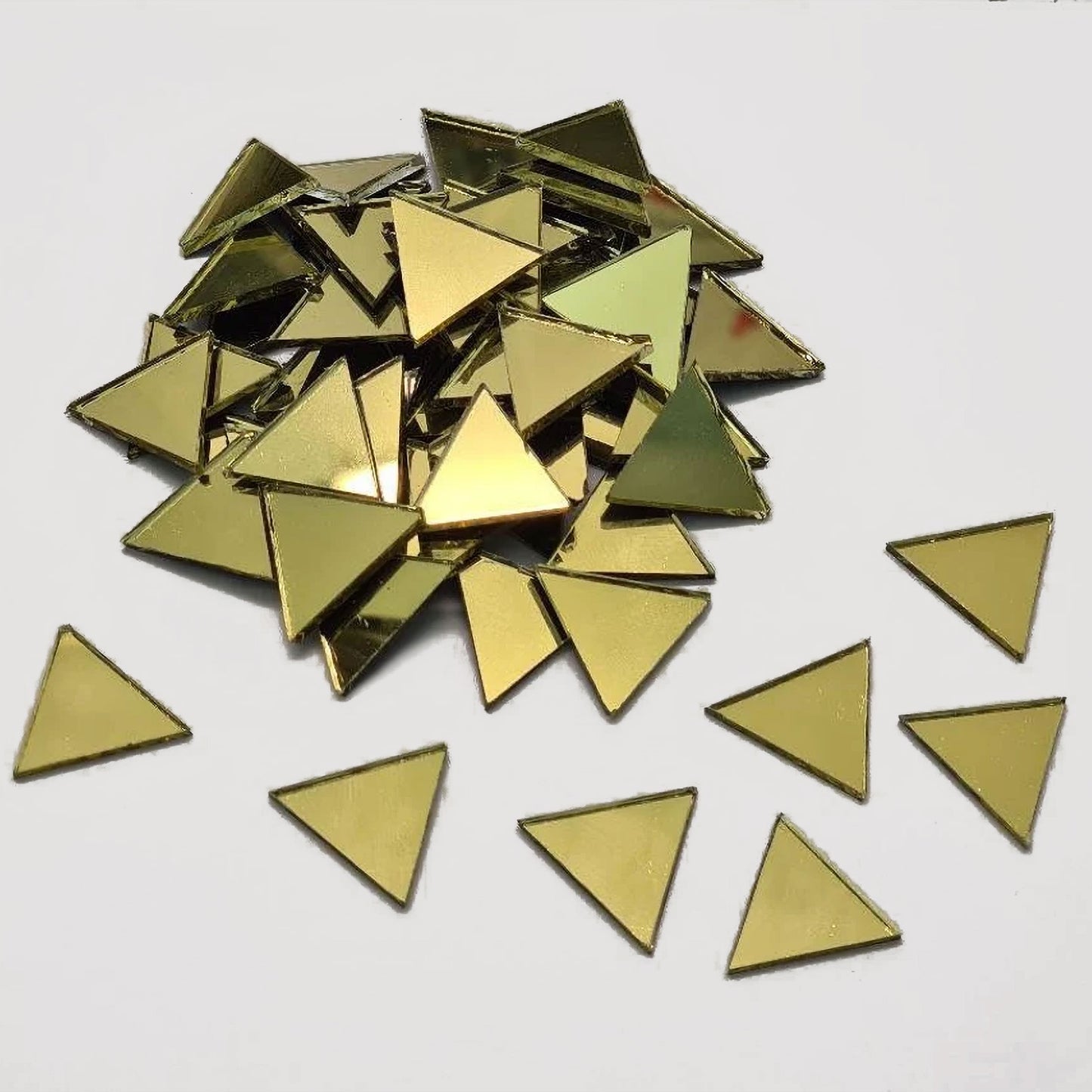 Gold Round Glass Pieces for Crafts & Lippan Art